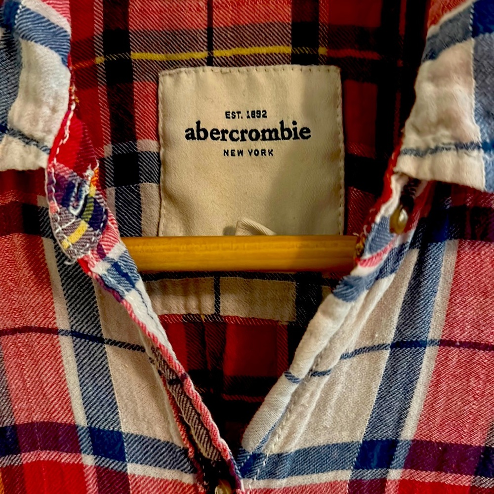 Abercrombie cotton flannel has been worn a lot but no holes or ripped areas